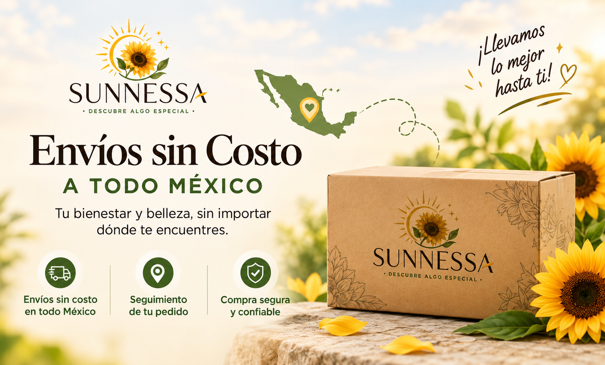 Sunnessa. Envíos sin costo a todo México. Seguimiento de tu pedido y compra segura.